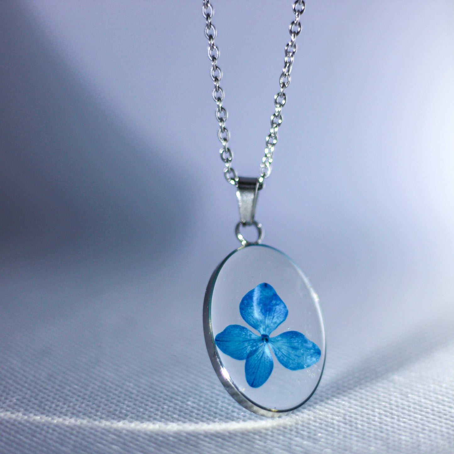 Nikko Blue Hydrangea Necklace