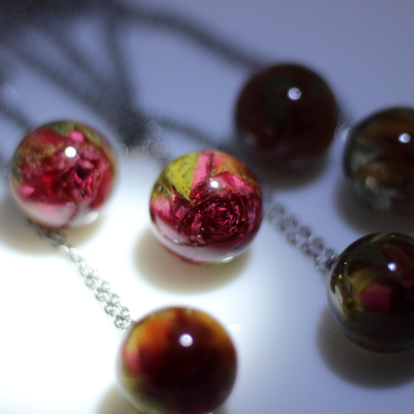 Rose Flower Sphere Necklace