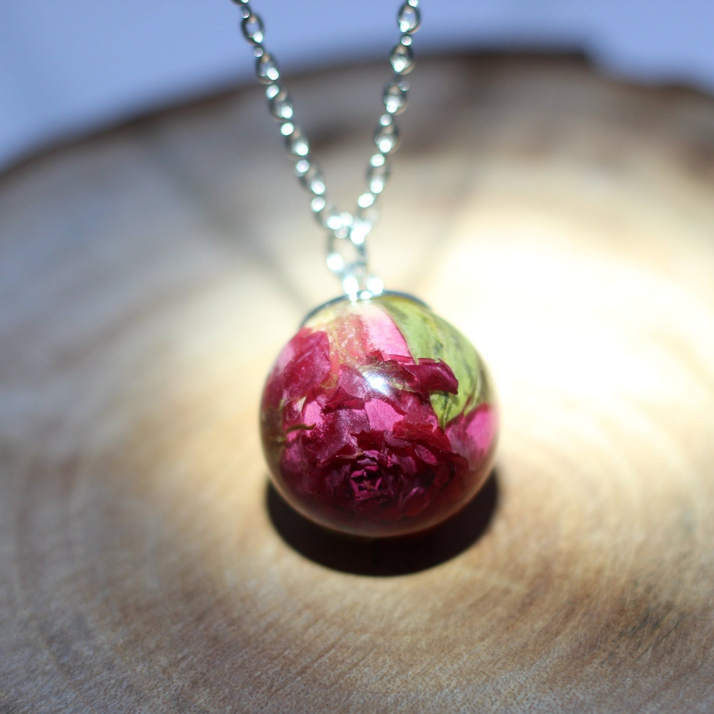 Rose Flower Sphere Necklace