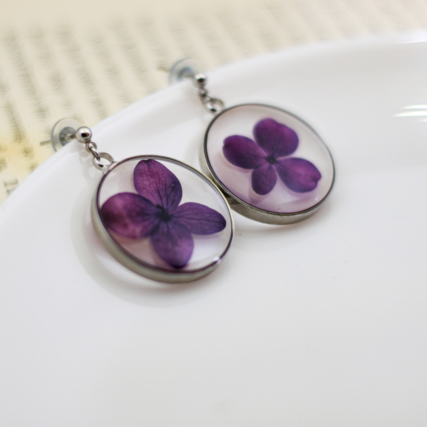 Dark Pink Hydrangea Earrings