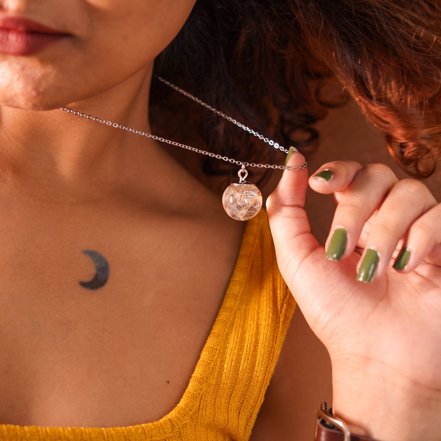 Dandelion Sphere Necklace