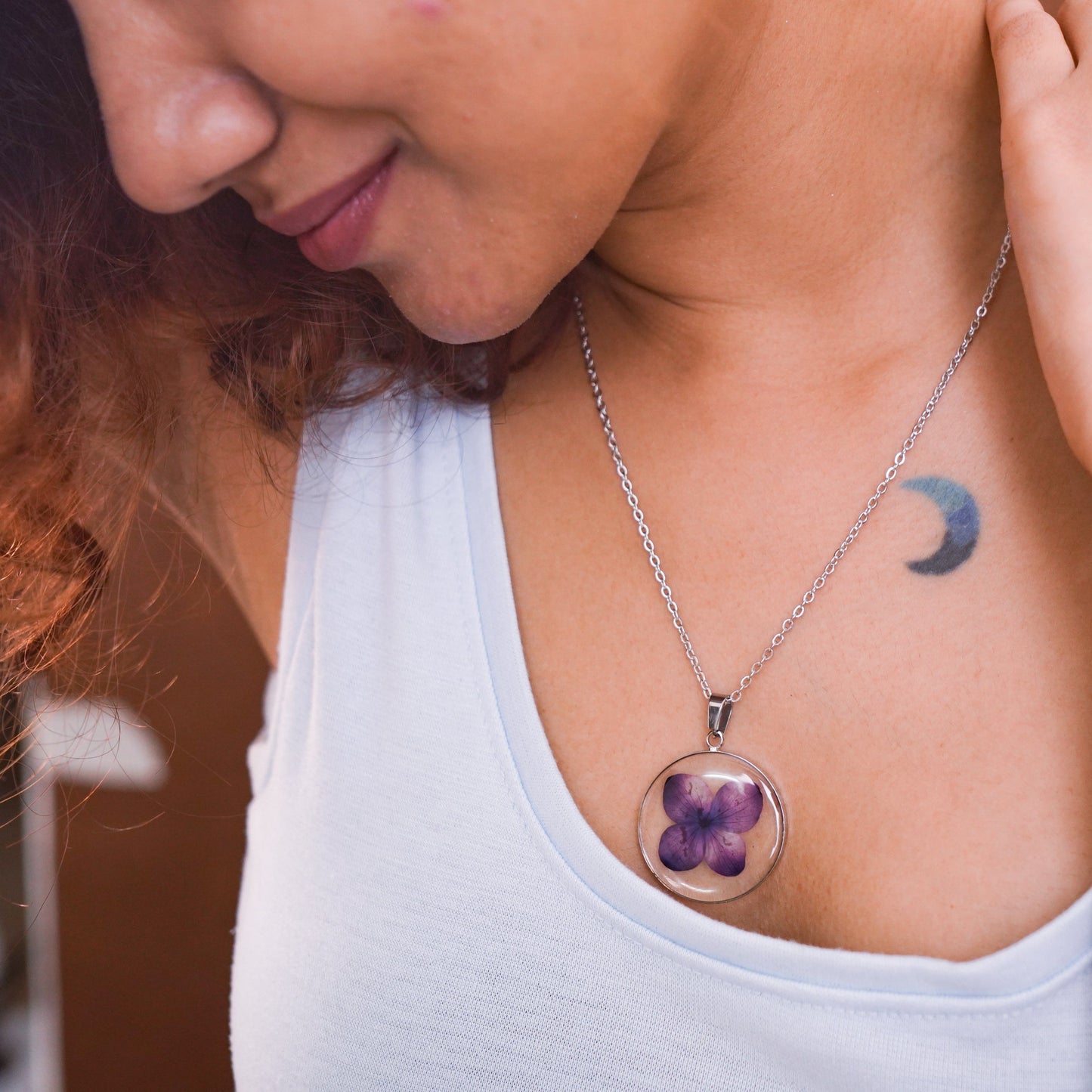 Purple Hydrangeas Necklace