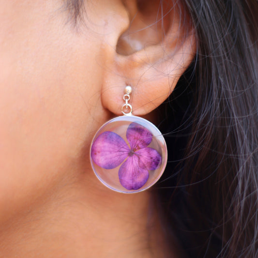 Dark Pink Hydrangea Earrings