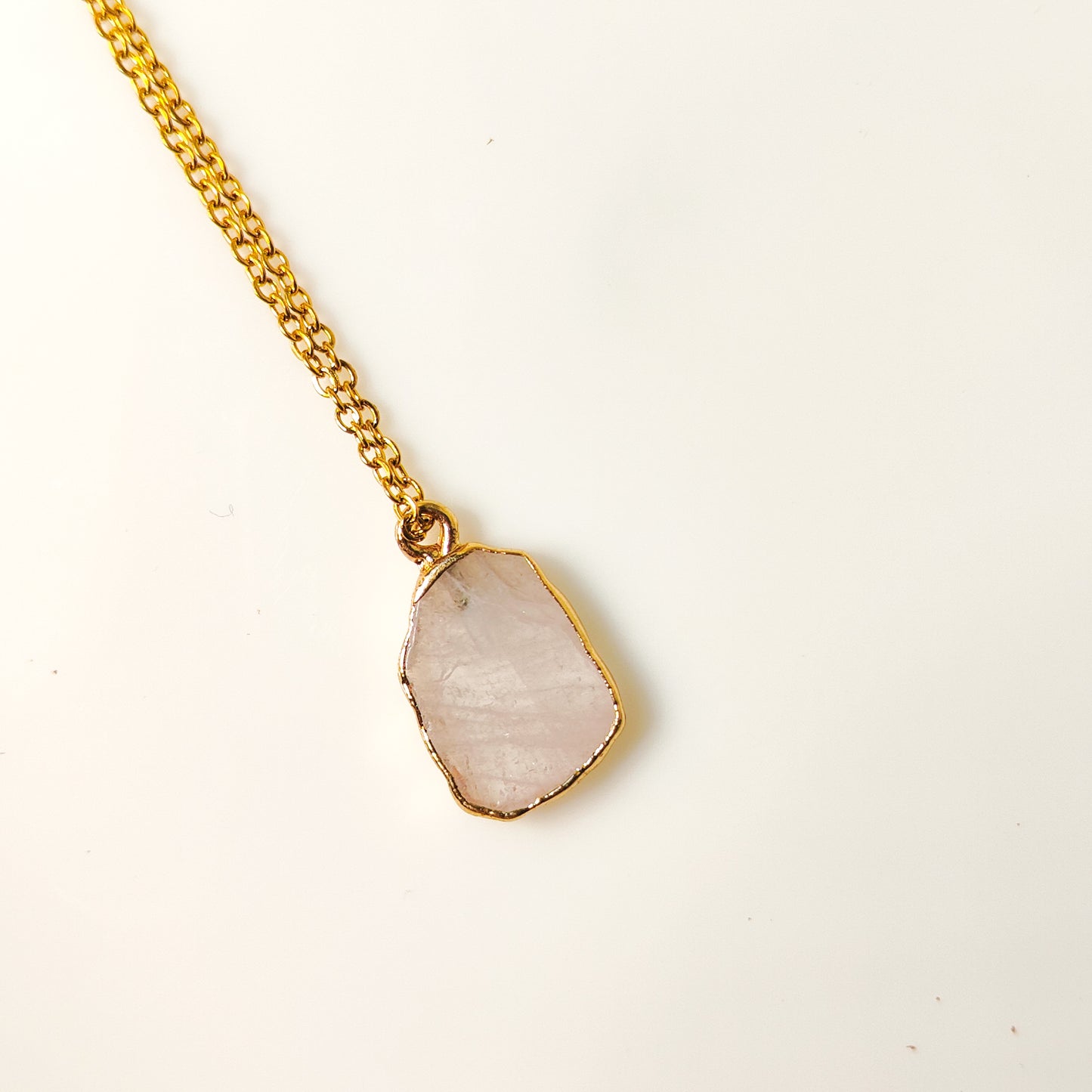 Raw Stone Crystal Necklace (White)